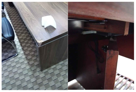 部分展示產品運輸損壞