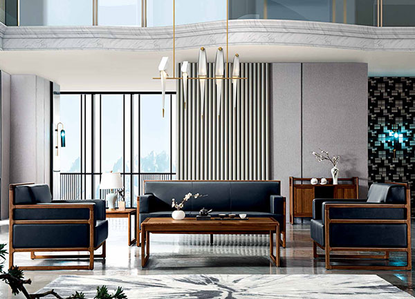 2019年新款實木老板洽談沙發配套辦公家具-小江南 2019年新款實木老板洽談沙發配套辦公家具-小江南