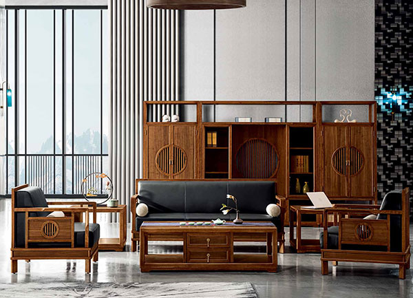 迪歐新品實木老板休閑辦公沙發-圓意